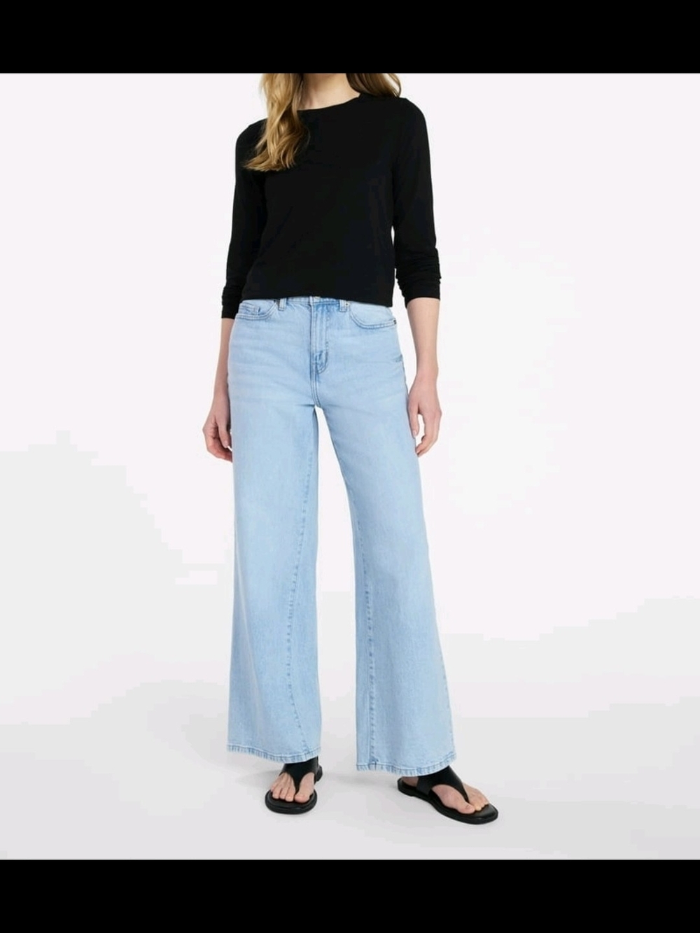 Time and Tru Women's Wide Leg Light Blue Jeans Size 10